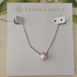 Kendra Scott Silver Necklace with Pearl Accent